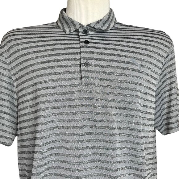 Puma Golf Polo Shirt Mens XL Gray Striped - Picture 3 of 9